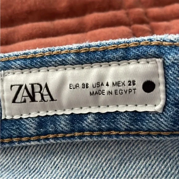 ZARA High Waist 90s Vintage Jeans Mom Fit Jean Classic Blue Denim Women's Jeans - Picture 6 of 12